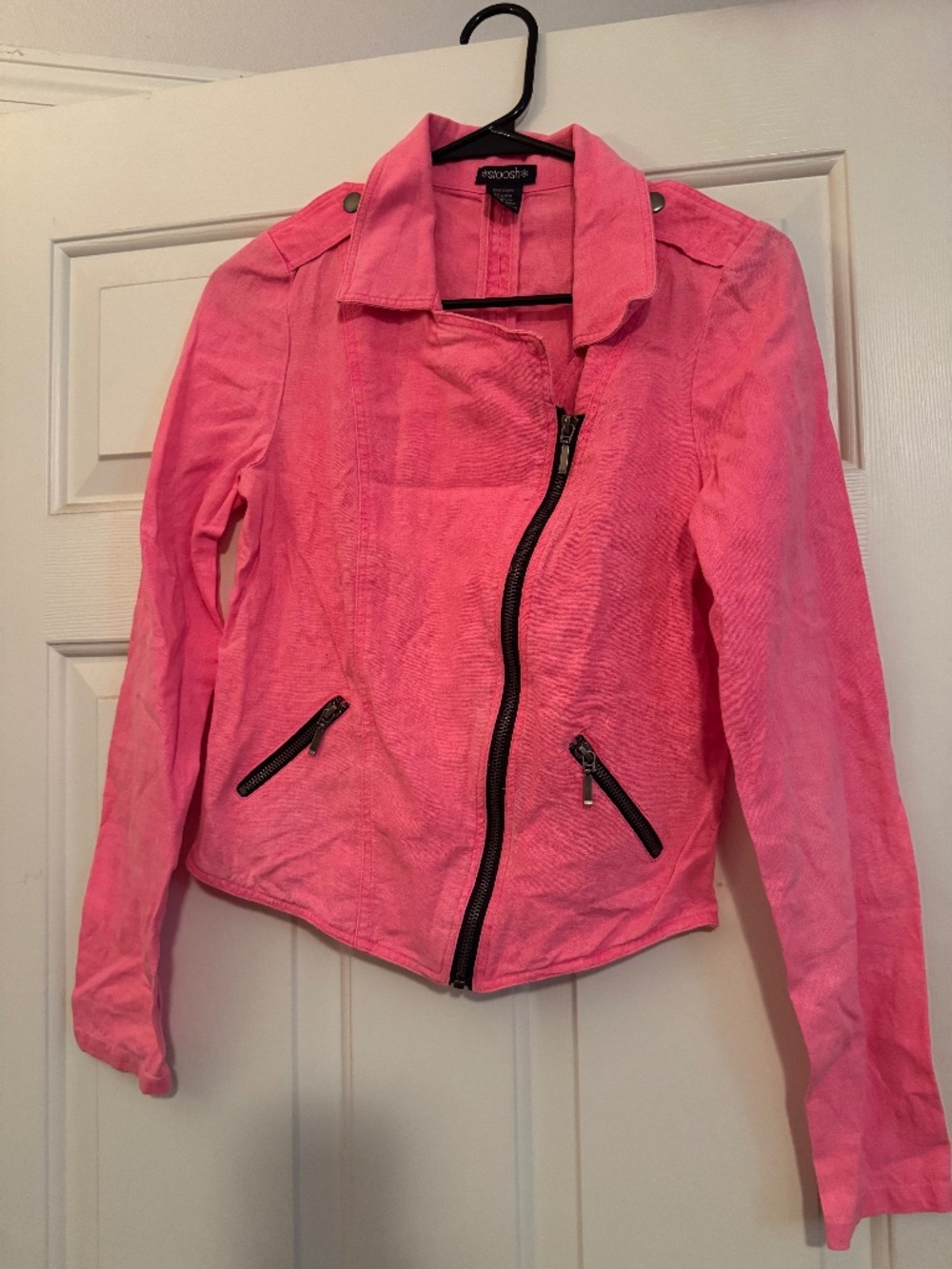 Stoosh bright pink cropped jacket